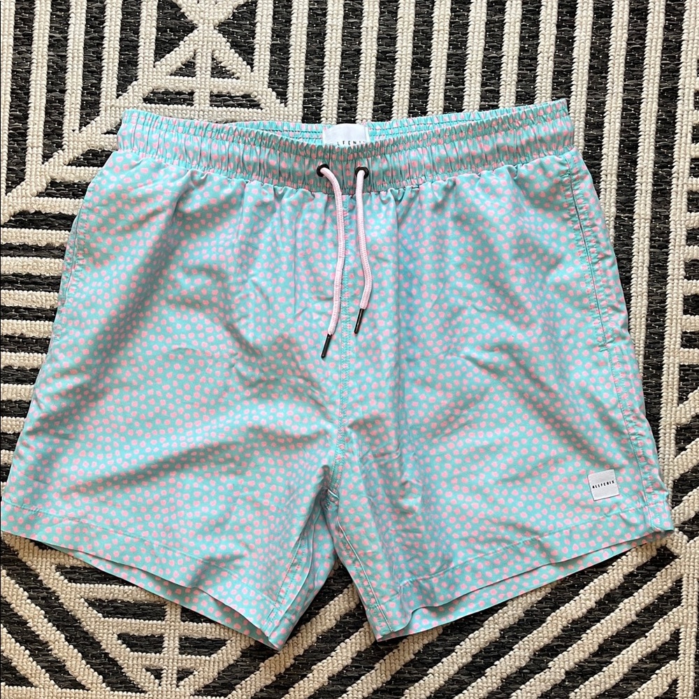 ALLFENIX AUSTRALIA - Light Blue and Pink Patterned Swim Shorts